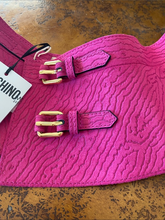 Moschino Couture pink leather belt Textured IT42
